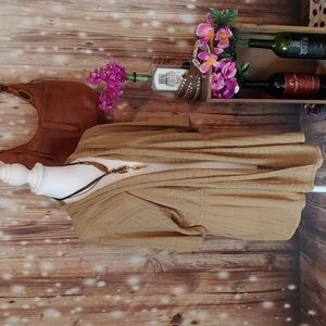 ND open tan cardigan knit plus 2X